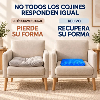 Cojín de gel azul para asiento Menos dolor al sentarte