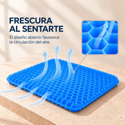 Cojín de gel azul para asiento Menos dolor al sentarte