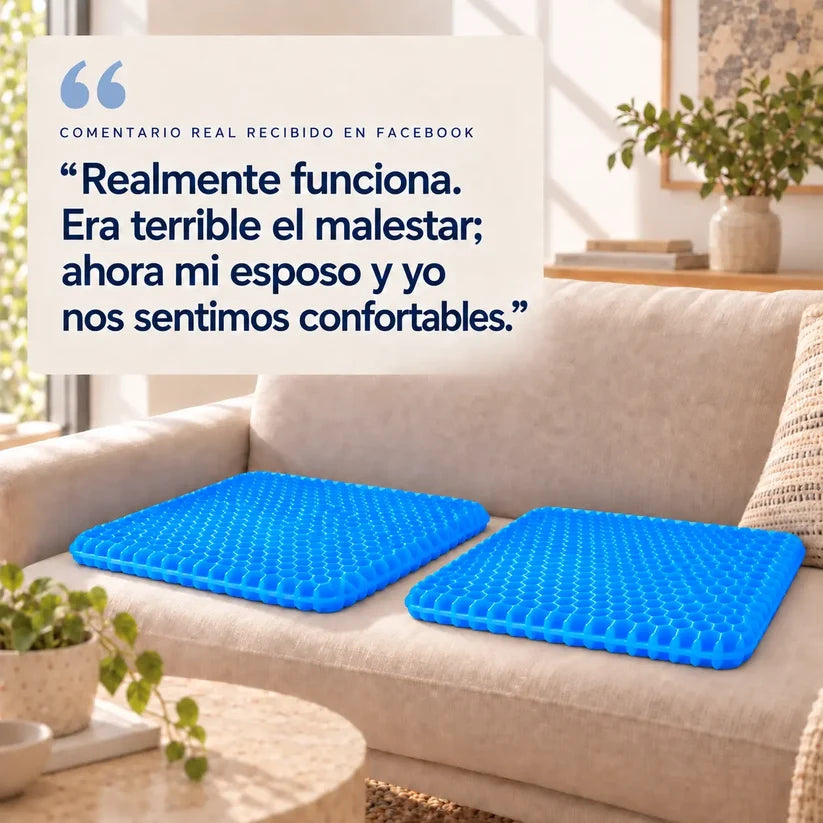 Cojín de gel azul para asiento Menos dolor al sentarte